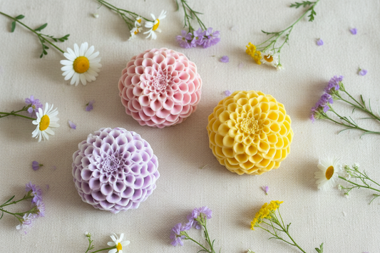 Handcrafted Dahlia Flower Soaps – Bridal Shower, Wedding, Baby Shower Favors