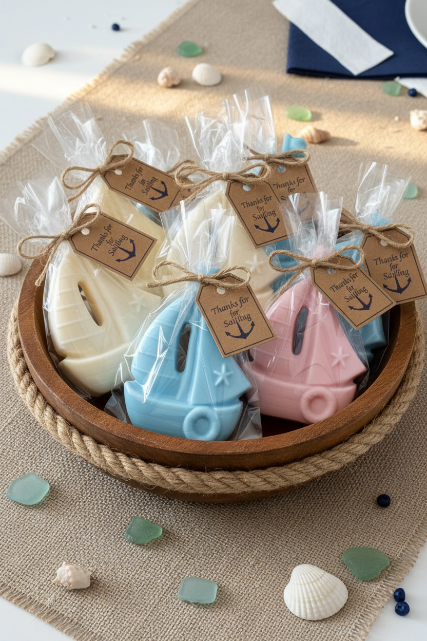 Sailboat Nautical Soap Favors ⛵ | Ocean Themed Baby Shower Bridal Shower Under The Sea Sailing Boat Anchor Birthday | Boy Girl Gift For Guests