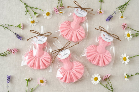 Handcrafted Ballerina Dress Soap Favors | Dance Into Their Hearts | Birthday & Baby Shower Party Gifts