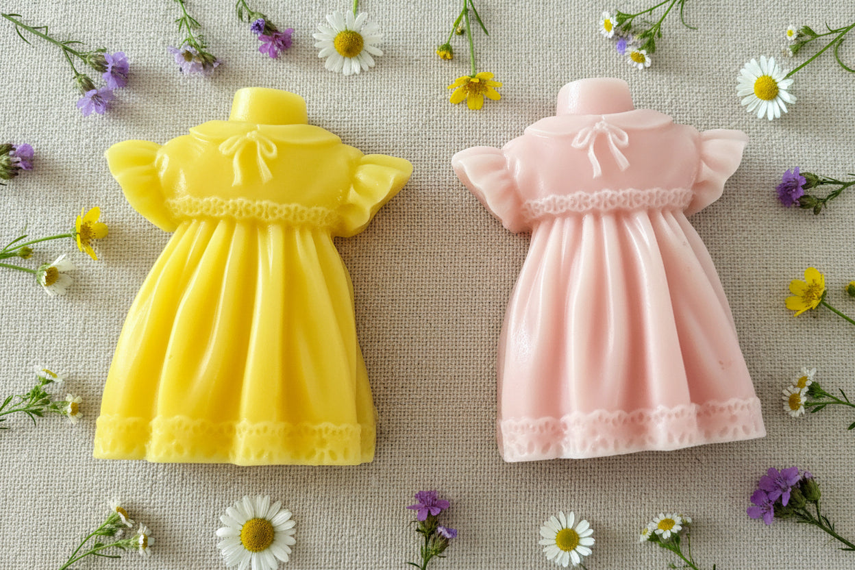 Handcrafted Dress Shaped Soap Favors – Gender Reveal Party, Baby Shower, Baptism Party Guest Gift