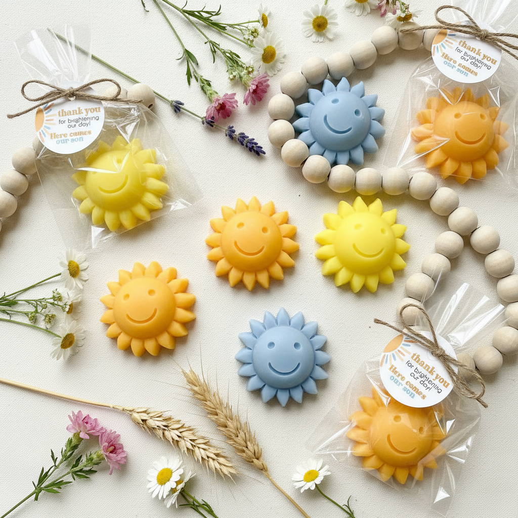 Sun Shaped Soap Favors-Baby Shower| Kids Birthday| Here comes the son theme| Summer party