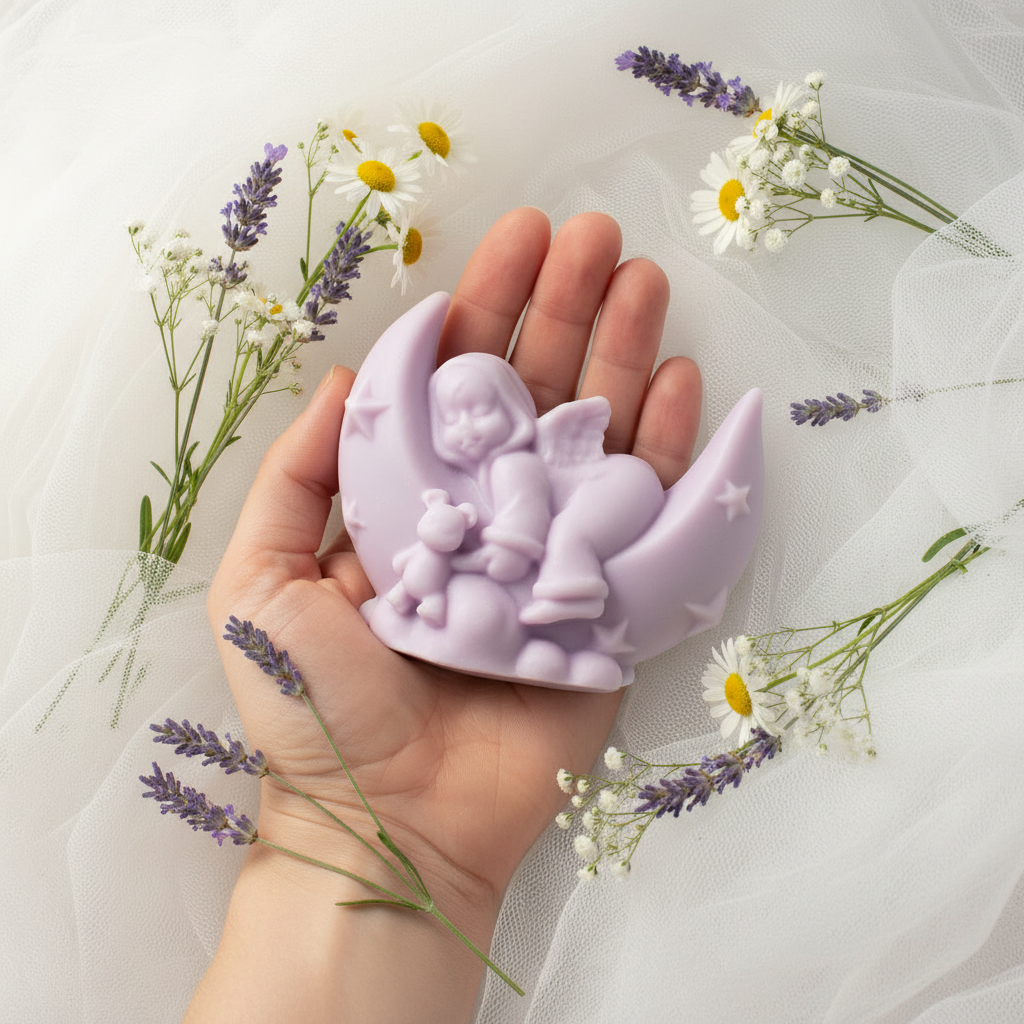 Angel Baby on the Moon Soap Favors - Baby Shower | Kids Birthday | Angel | Over the Moon theme