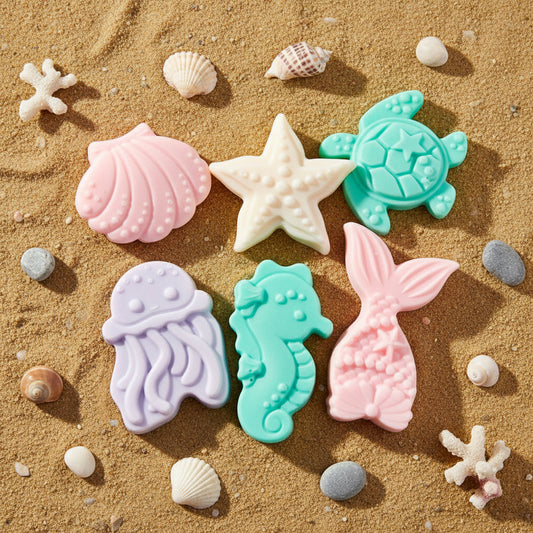 Ocean Soap Favors - Under Sea Baby Shower, Shell Pink Mermaid Seahorse Jellyfish Turtle