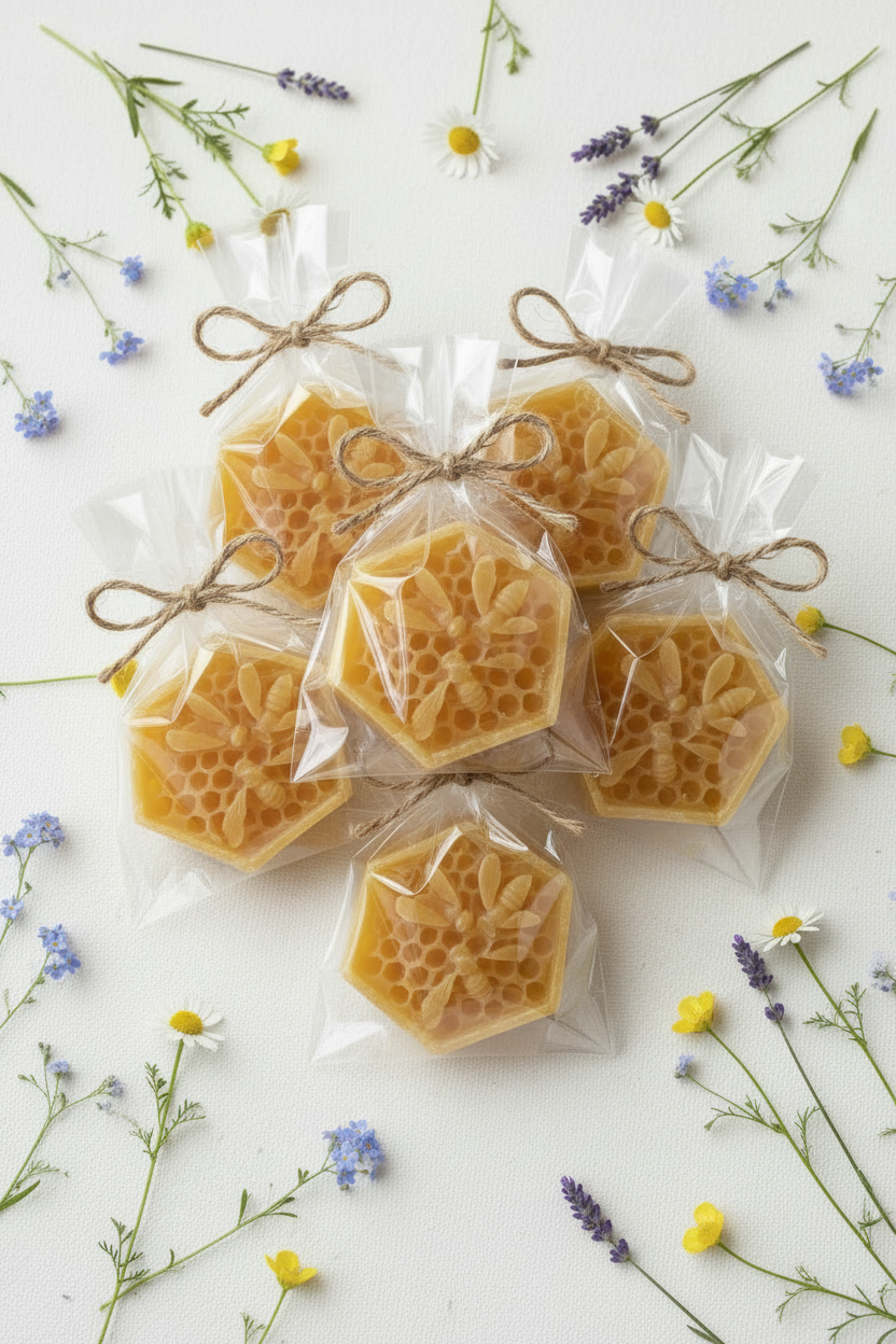 Honeycomb Bee Soap Favors — Wedding, Bridal Shower & Baby Shower Gifts
