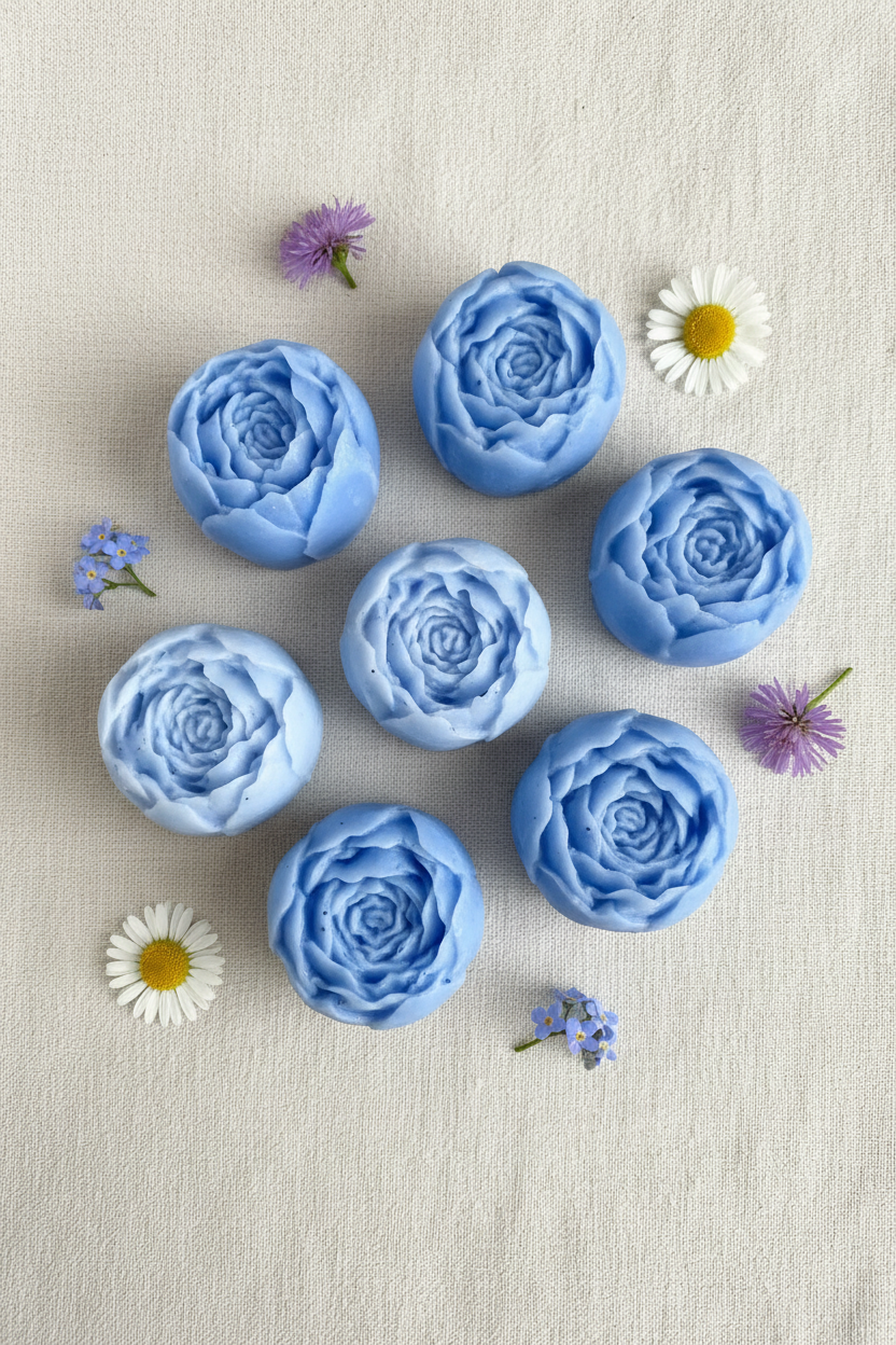 Rose Buds Soap Set – 2 Mini Soaps for Bridal shower, Baby sprinkle, Baptism, Sweet 16 & more