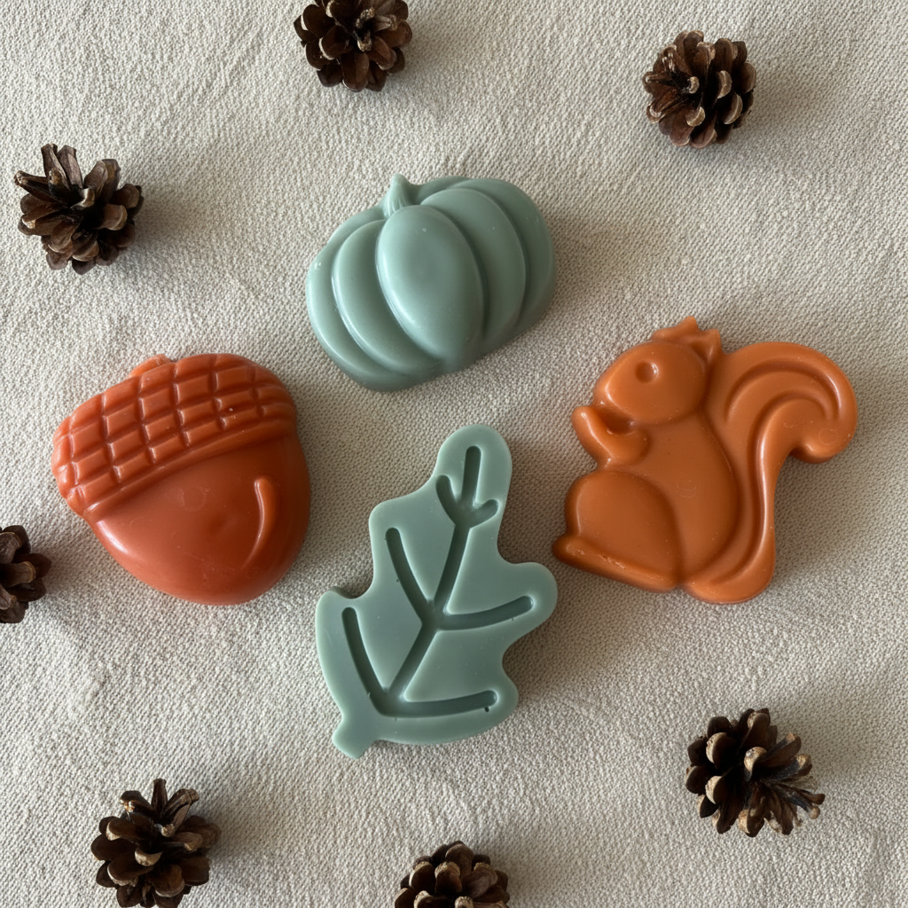 Woodland Fall Soap Favors Set – Squirrel, Oak, Leaf, Acorn & Pumpkin