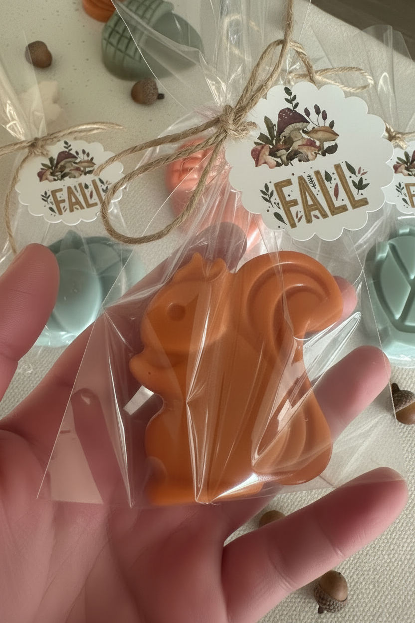 Woodland Fall Soap Favors Set – Squirrel, Oak, Leaf, Acorn & Pumpkin