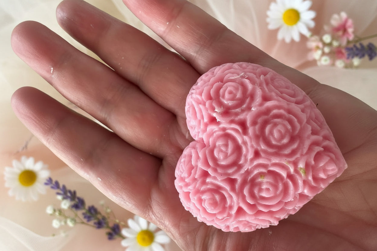 Rose Heart Shaped Soaps – Handcrafted Celebration Favors|Wedding| Baby Shower| Valentine’s Day|Mother's Day