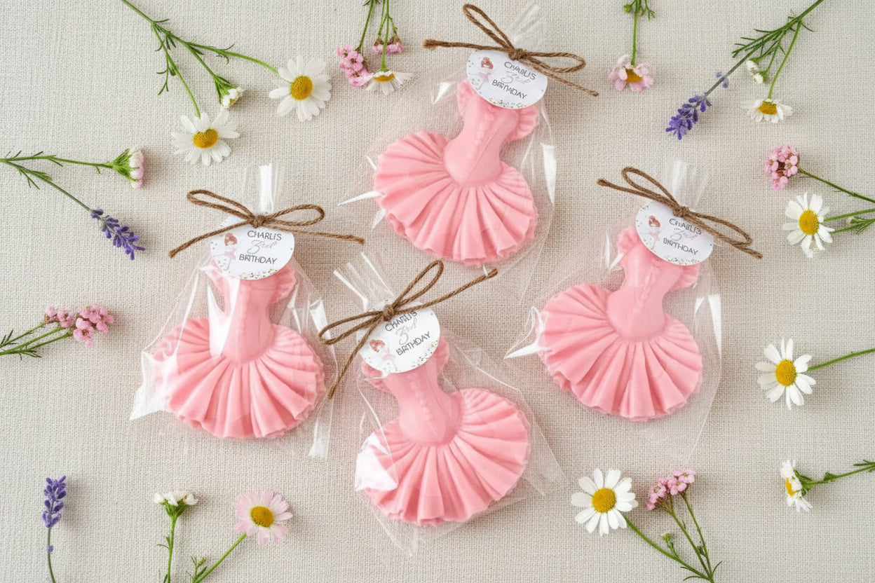 Handcrafted Ballerina Dress Soap Favors | Dance Into Their Hearts | Birthday & Baby Shower Party Gifts