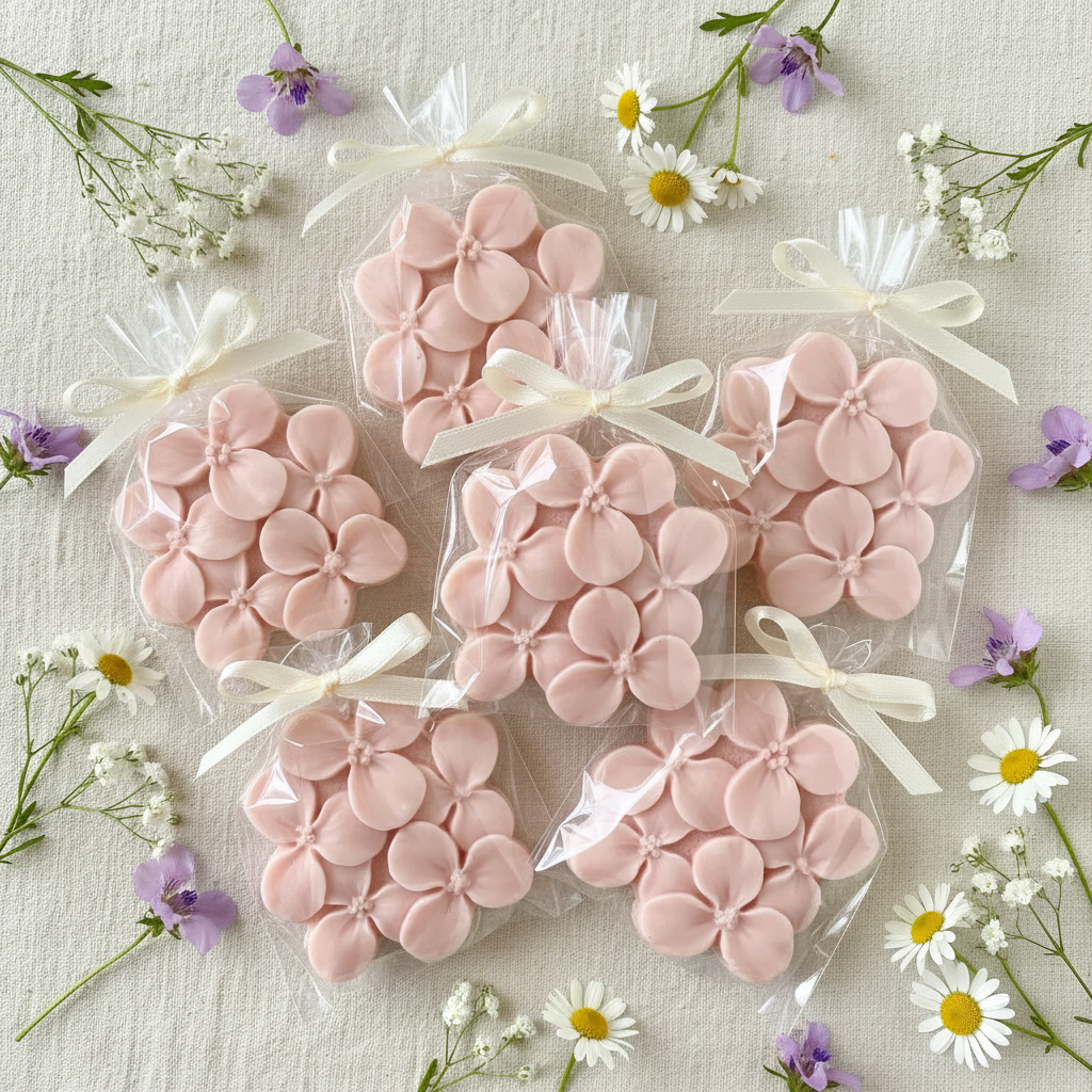 Hydrangea Flower Blossom Soap Favors - Bridal Shower,  Floral Wedding, Baby Shower Guest FavorsBaby Shower