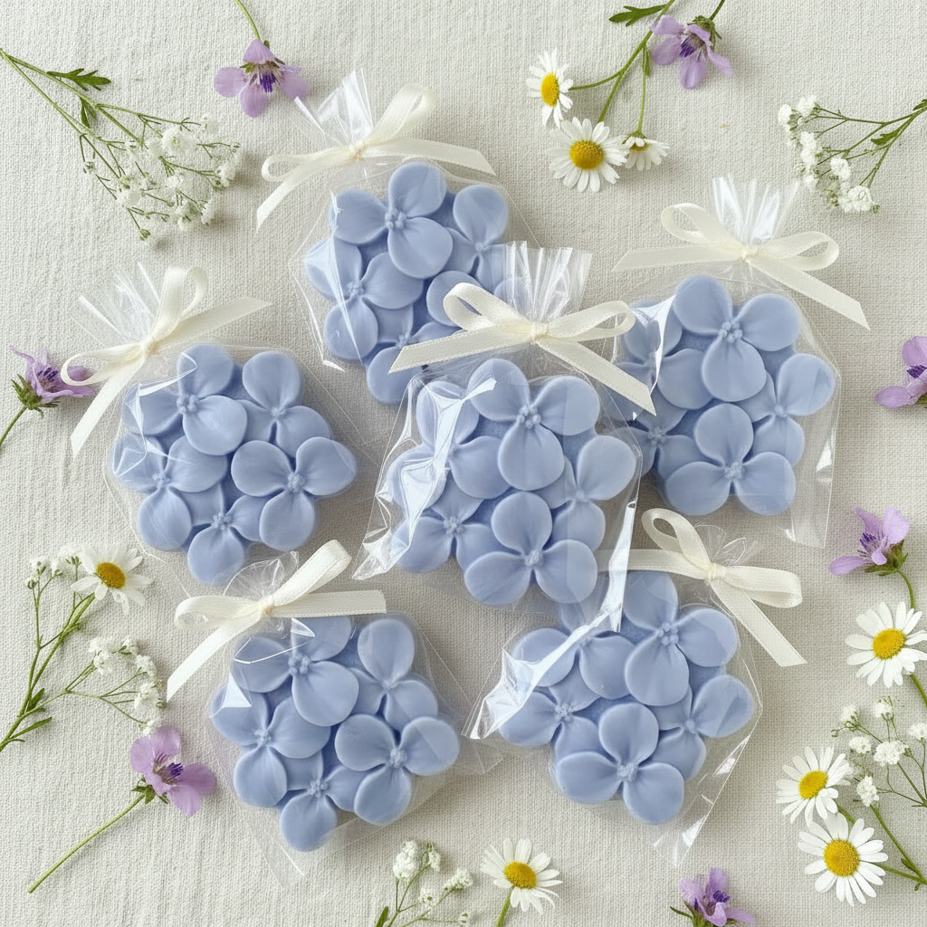 Hydrangea Flower Blossom Soap Favors - Bridal Shower,  Floral Wedding, Baby Shower Guest FavorsBaby Shower