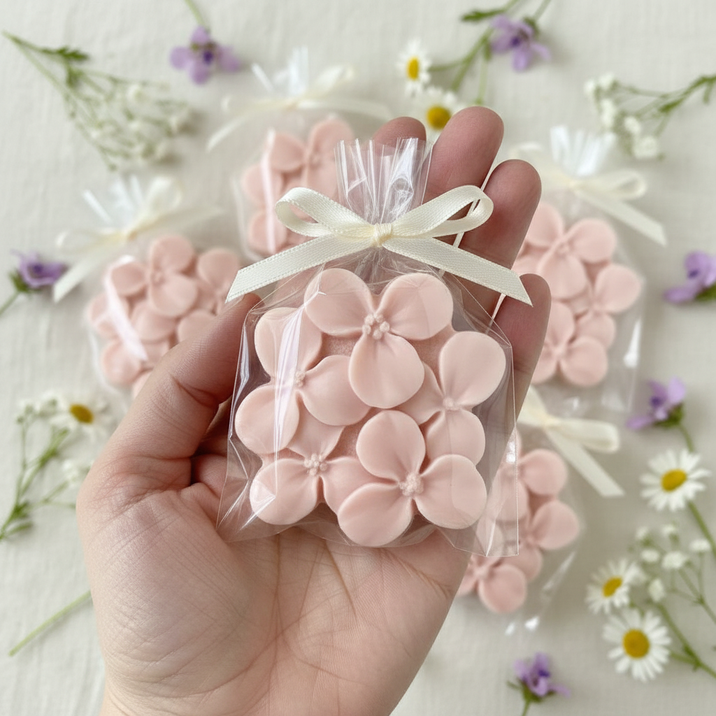 Hydrangea Flower Blossom Soap Favors - Bridal Shower,  Floral Wedding, Baby Shower Guest FavorsBaby Shower