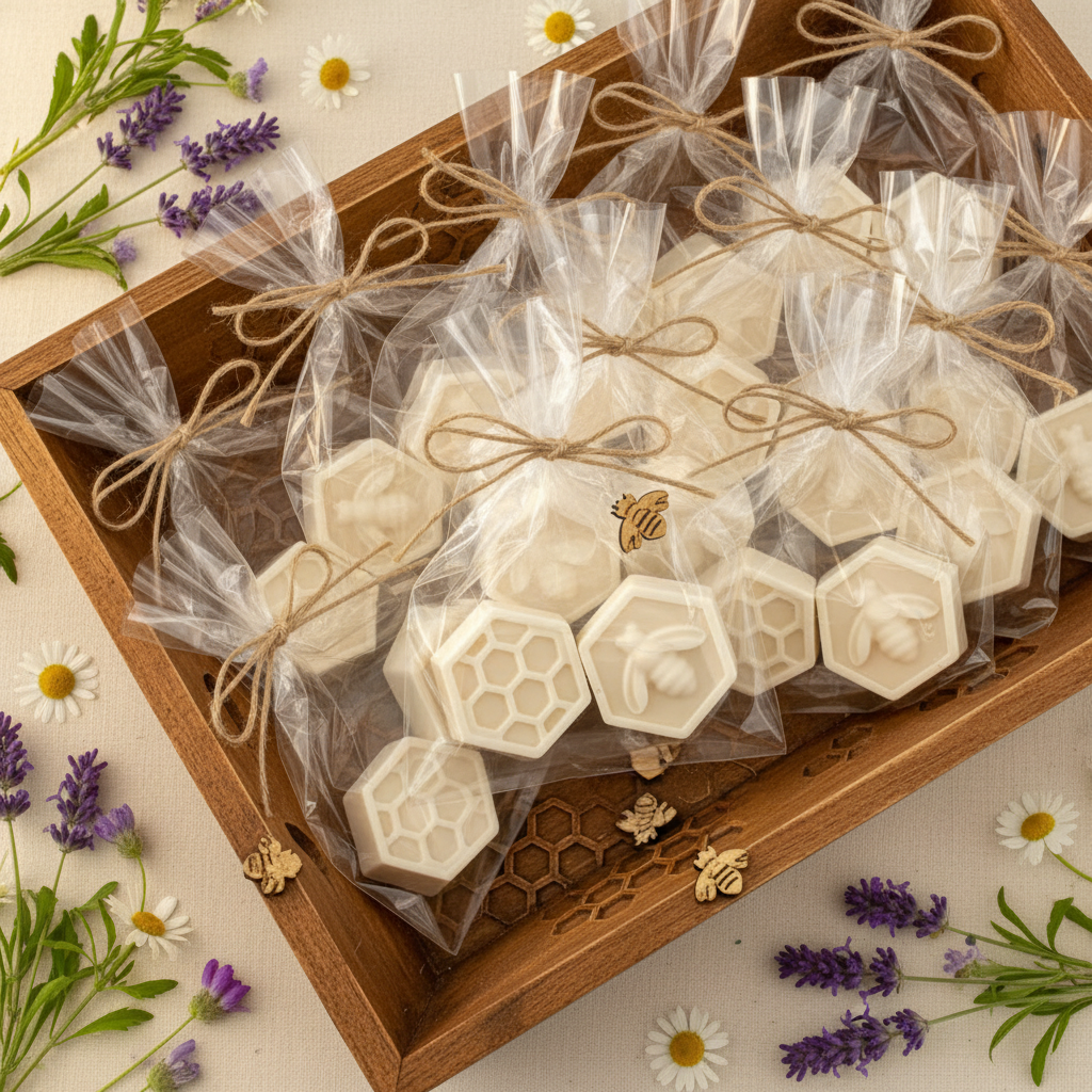 Honey Bee Soap Favors - Honeycomb Bee theme, Bridal Party gifts, Bee Baby Shower