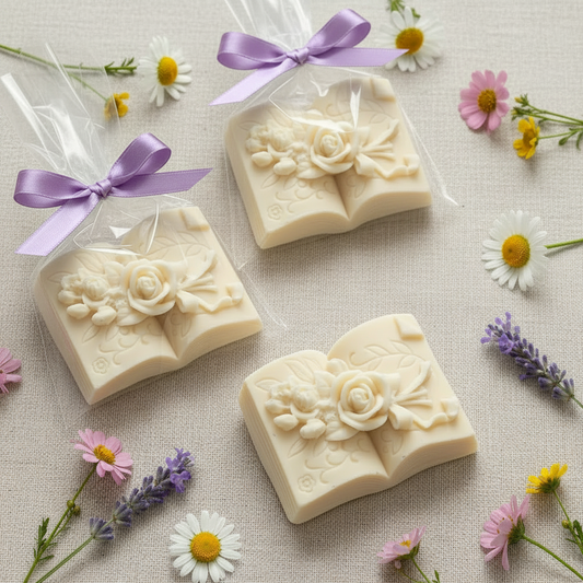 Book Soap Favors - Storybook Themed Wedding, Bridal Shower, A New Chapter Begins, Baby Sprinkle, Our Next Adventure, Teachers Appreciation Gift,  Floral Reading Party