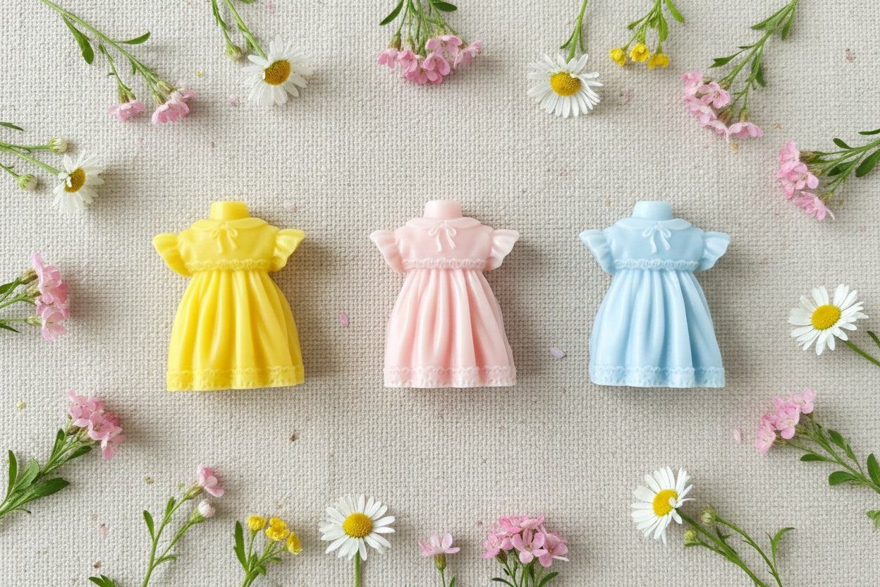Handcrafted Dress Shaped Soap Favors – Gender Reveal Party, Baby Shower, Baptism Party Guest Gift
