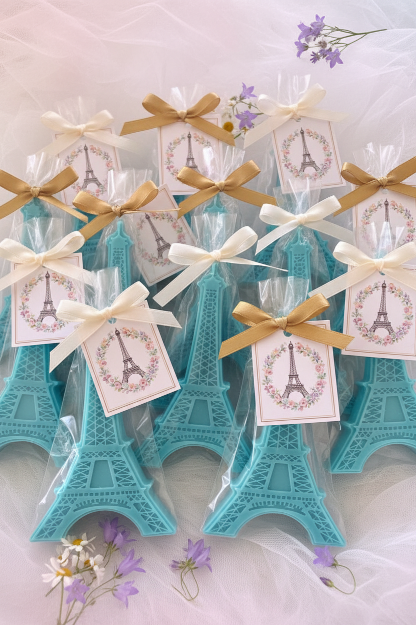 Eiffel Tower Soap Favors- Paris France Theme Bridal Shower Baby Shower Favors, Wedding Favors, Gifts For Guests, Birthday, Thank you Gifts