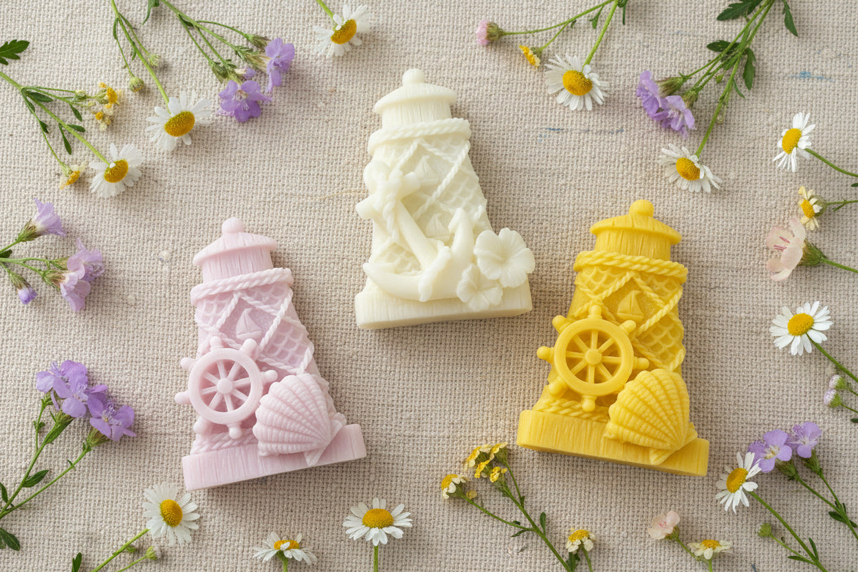 Handmade Lighthouse Soap Favors – Nautical Theme Guest Gift & Bath Decoration