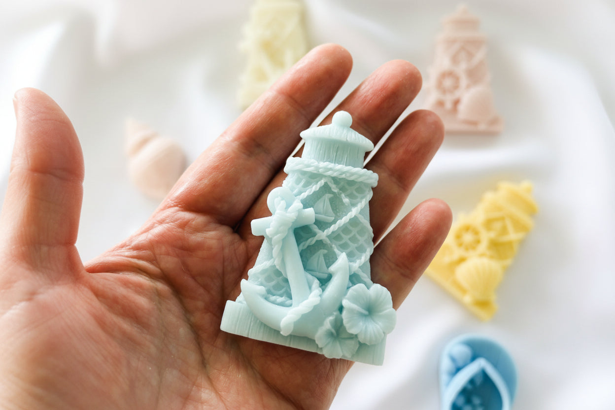 Handmade Lighthouse Soap Favors – Nautical Theme Guest Gift & Bath Decoration