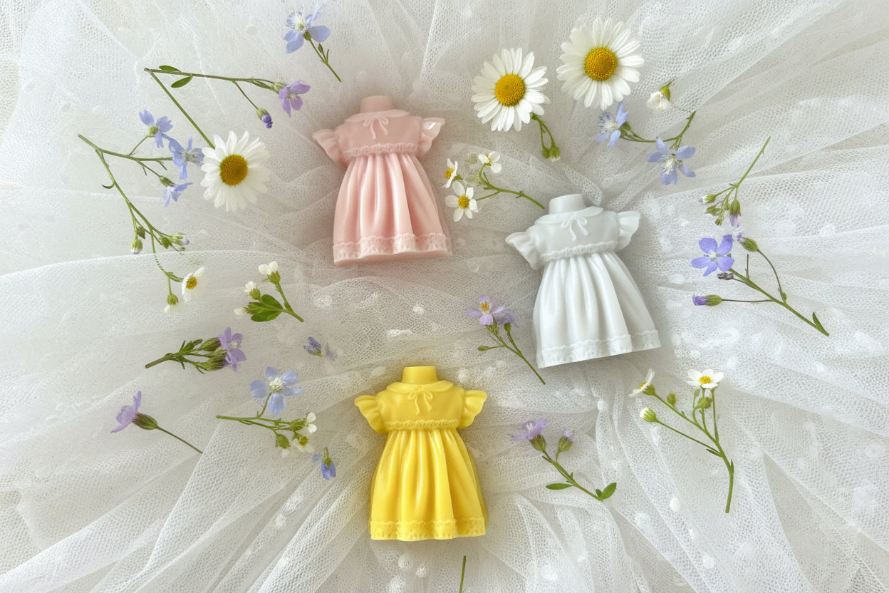 Handcrafted Dress Shaped Soap Favors – Gender Reveal Party, Baby Shower, Baptism Party Guest Gift