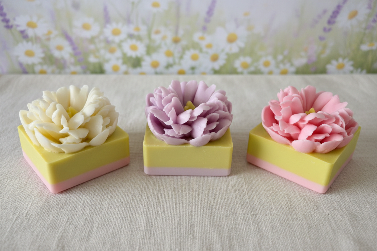 Lisianthus Flower Soap – Mothers's Day Gift| Bridal Shower| Baby Shower| Easter Basket Stuffers | Party Favors | Guest Gifts