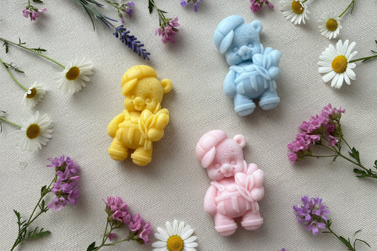 Teddy Bear with Flowers Soap Favors – Baby Shower | Birthday | Gender Reveal | Guest Gifts